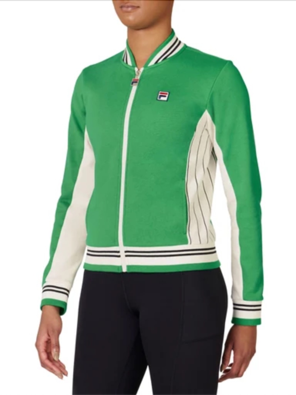 Fila Women's Iconic Settanta Jacket - Green TW431121 Size Small EUC